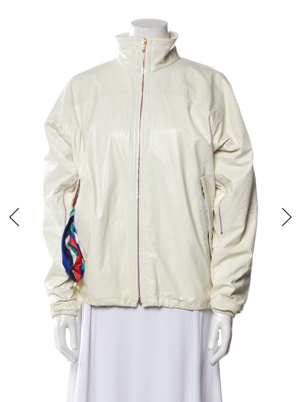 Simon Miller Cream Zip-Front Bomber Jacket